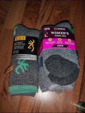 Women’s Thermal Crew Socks - Gray with Mint Accent
